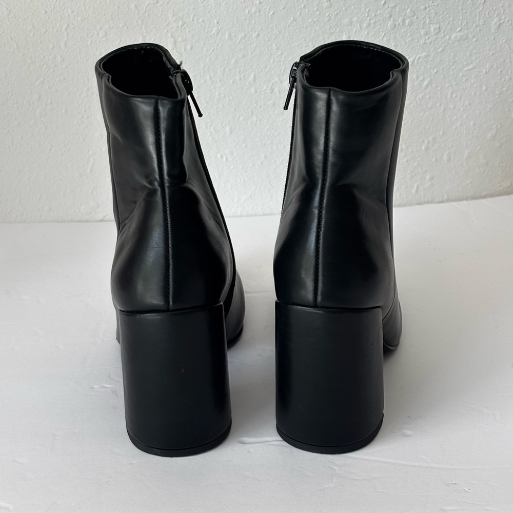 Madden Girl Black Black Square Toe Block Heel Ankle Boots Size 7M - Picture 4 of 12